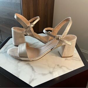 Cole Haan Josie Block Heel Sandal (65 mm) Rose Gold Leather Size 11